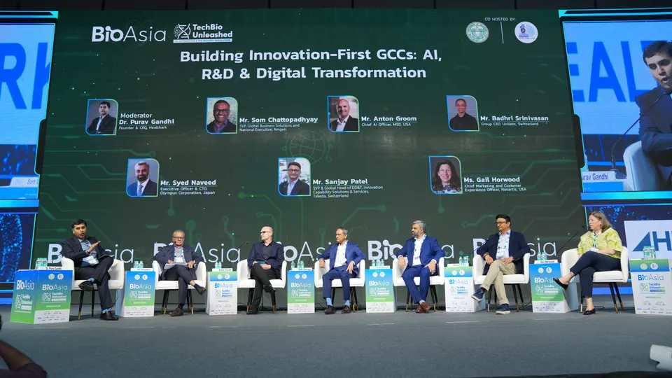 A panel discussion on the BioAsia stage